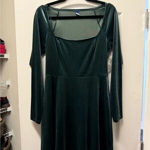 Old Navy Dark Green Long Sleeve Dress